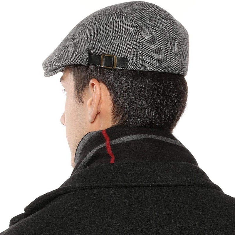 Sumolux Mens Newsboy Cap Winter Beret Hat Cabbie Flat Cap - Image 3